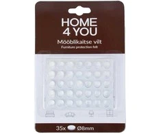 Home4You Baldus apsaugantys silikono padukai, diametras 8 mm, 35 vnt., skaidrūs