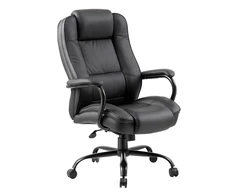 Vadovo kėdė OFFICE4YOU ELEGANT XXL, juodos sp. odos imitacija ir metalinė kryžmė