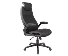 Vadovo kėdė OFFICE4YOU PISTOIA, juodos sp. audinys ir kryžmė