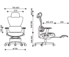 Biuro kėdė ZENIT with footrest, pilkas