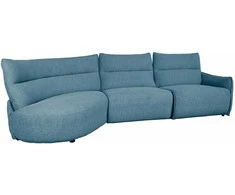 Home4you Kampinė sofa CANNES LC Elektrinis reklaineris, pilkai mėlyna