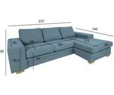 Home4you Kampinė sofa DAGMAR šviesiai mėlyna
