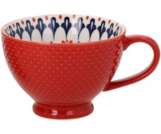 Home4You Puodelis SEREN H7,7cm 355ml, raudonas/mėlynas
