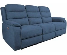 Sofa Home4You Elektrinis reglaineris MIMI, 3-vietu, mėlynas