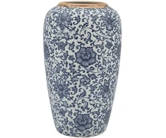 Home4You Mėlyna Vase TITAN STONE D17xH27cm, mėlynas flower