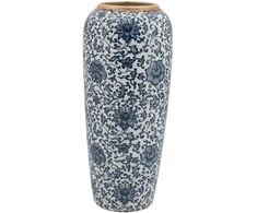 Home4You Mėlyna Vase TITAN STONE D17xH34cm, mėlynas flower