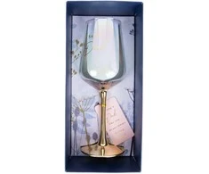Home4You Mėlyna Vyno taurė FLOW "Super Dad" H21,2cm 450ml, skaidrus stiklas, mėlyna dėžutė