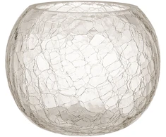 Home4You Žvakidė „CRACK“, skersmuo 20 cm, aukštis 15,5 cm, stiklinė