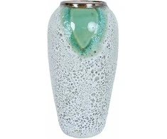 Home4You Keraminė vaza TITAN STONE H32cm, žalia/balta tekstūra
