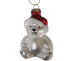 Kalėdinis papuošalas JOY BEAR 8cm, stiklas