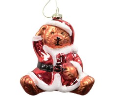 Kalėdinis papuošalas JOY BEAR SANTA 10,5 cm, stiklas