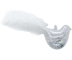 Kalėdinis papuošalas JOY BIRD FEATHER 7cm, stiklas