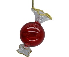 Kalėdinis papuošalas JOY CANDY Raudonas 10cm, stiklas