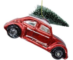 Kalėdinis papuošalas JOY CAR Raudonas 10.6cm, stiklas