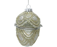 Kalėdinis papuošalas JOY EGG CHAMPAGNE 9,5 cm, stiklas