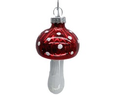 Kalėdinis papuošalas JOY MUSHROOM 9cm, stiklas