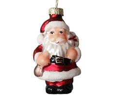 Kalėdinis papuošalas JOY SANTA 8cm, stiklas