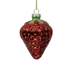 Kalėdinis papuošalas JOY STRAWBERRY 8,5 cm, stiklas