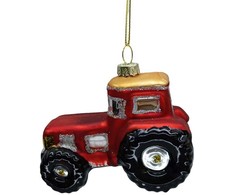 Kalėdinis papuošalas JOY TRACTOR 9cm, stiklas