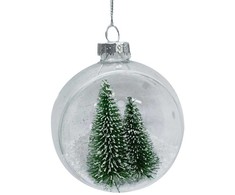 Kalėdinis papuošalas JOY TREE Žalias D8cm, stiklas