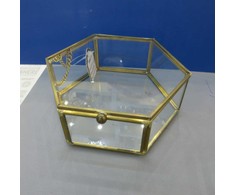 Stiklinė dėžutė BERYL 15x9xH5cm, aukso spalvos