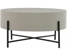 Fotelis Home4You Kavos staliukas ASHER D80xH40cm Pilkas
