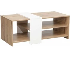 Home4you Kavos staliukas HANNES 100x53x41,5cm Rustic/Baltas melaminas