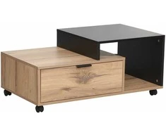 Home4You Kavos staliukas HANNES 90x50xH40cm Rustic/Juodas melaminas