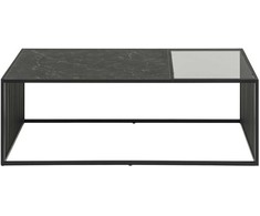 TV staliukas Black Red White Home4you Kavos staliukas STRINGTON 120x60xH40cm Juoda (MT_ACT/STO_STRING_120-BLACK)