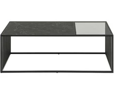 TV staliukas Black Red White Home4You Kavos staliukas STRINGTON 120x60xH40cm Juoda (MT_ACT/STO_STRING_120-BLACK)