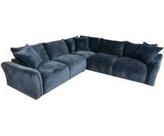 Home4you Kampinė sofa DIVI Tamsiai mėlyna