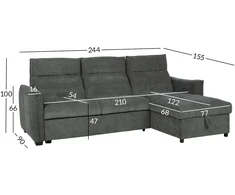 Home4You Kampinė sofa-lova „SCALA“, alyvuogių žalios spalvos