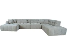 Home4You Kampinė sofa FORTE U formos, RC, smėlio spalvos