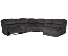 Sofa Kampinis U formos sofos komplektas „GISELLA“, rankiniu būdu reguliuojamas atlošas, tamsiai pilkos spalvos