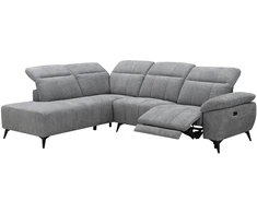 Kampinė sofa „HAMID LC“, su elektrine atlošimo funkcija, pilkos spalvos