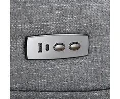 Home4You Kampinė sofa „HAMID LC“, su elektrine atlošimo funkcija, pilkos spalvos