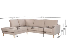 Kampinė sofa „HANSON LC“, smėlio spalvos