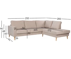 Home4You Kampinė sofa „HANSON RC“, smėlio spalvos