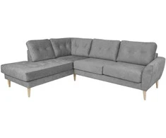 Home4You Kampinė sofa HEIVI LC pilka aksominė