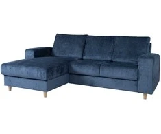 Home4you Sofa KARL Kairinis kampas, Tamsiai mėlyna