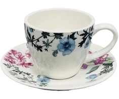 Home4You Puodelis/lėkštutė LILIAN D14,5xH8cm 200ml