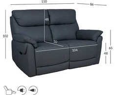 Home4You Sofa-reglaineris BOWEN Tamsiai Pilka