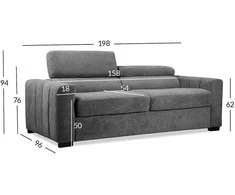 Home4You Sofa-lova KINGSTON Tamsiai pilka
