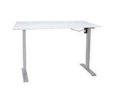 Rašomasis stalas ERGO su 1 varikliu 140x80 cm, Spalva: pilkšvai balta