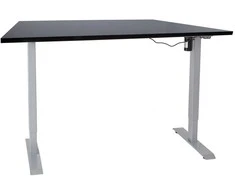 Rašomasis stalas ERGO su 1 varikliu 140x80 cm, Spalva: juoda/pilka