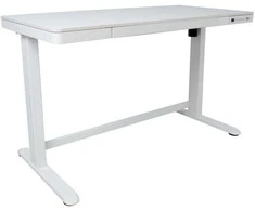 Rašomasis stalas ERGO su 1 varikliu 120x60x72-121cm, Spalva: balta