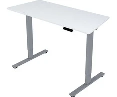 Elektrinis stalas ERGO FIT 1 variklio, 120x68 cm, pilkas/baltas