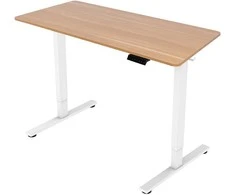 Home4you Stalas ERGO FIT 1 variklio, 120x68 cm, baltas/ąžuolas