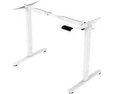 Home4you Stalas ERGO FIT 1 variklio, 120x68 cm, baltas/ąžuolas
