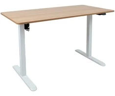 Reguliuojamo aukščio darbo stalas ERGO LIGHT su 1 varikliu 120x60cm, baltas/ąžuolinis